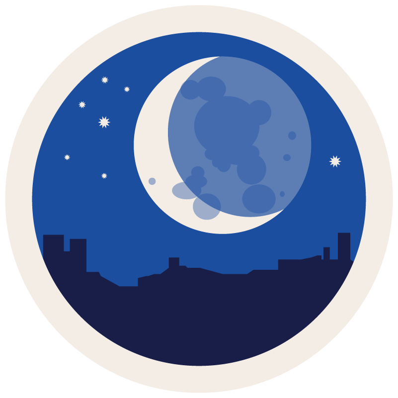 Seducta gift illustration of a night landscape with a moon