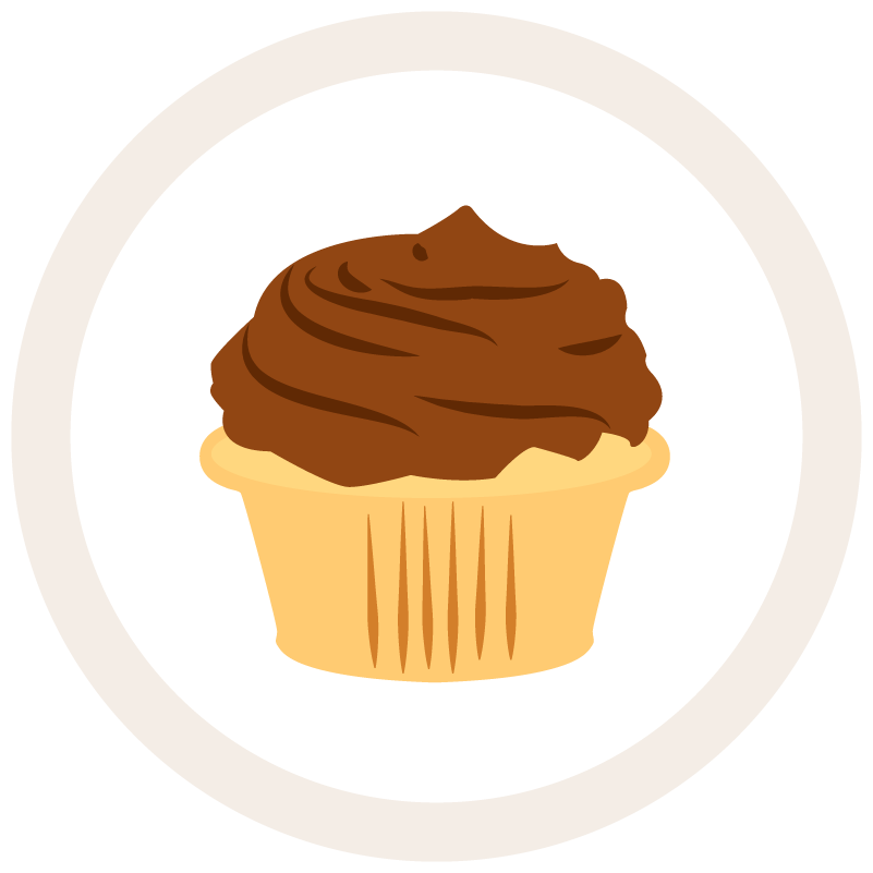 Seducta gift illustration of a chocolate cupcake