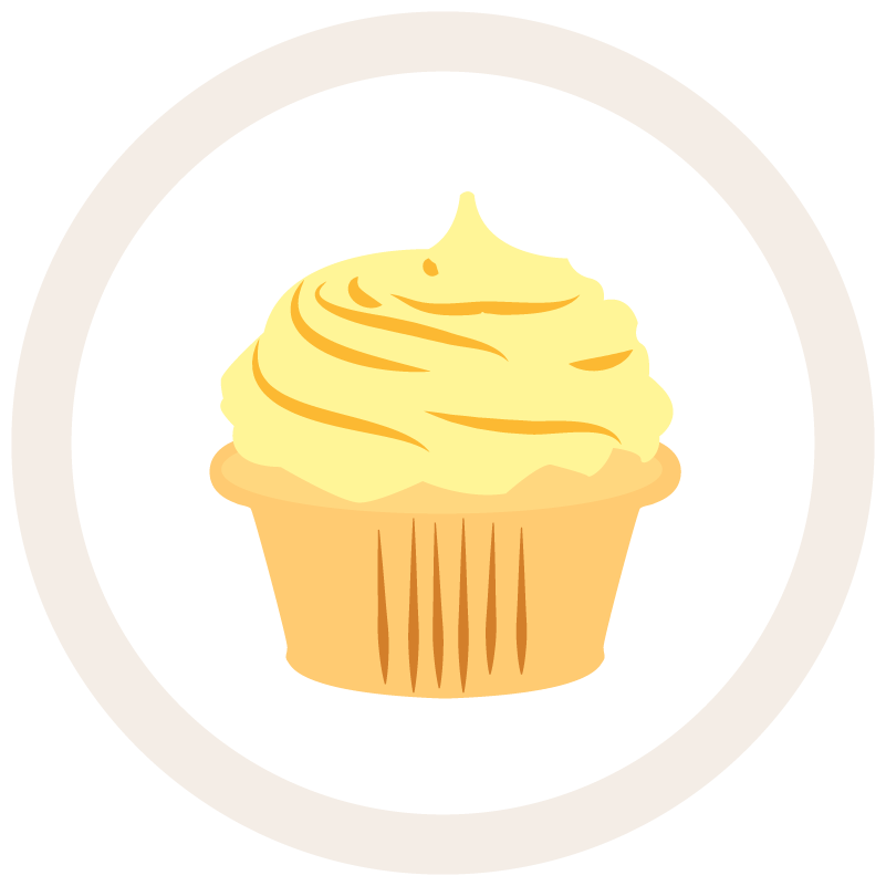 Seducta gift illustration of an vanilla cupcake